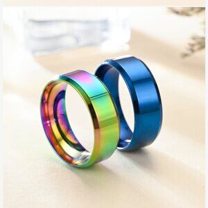 Stainless steel men's solid rings